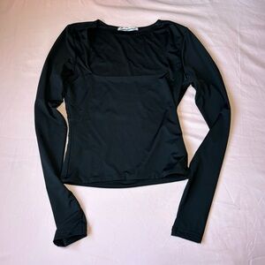 Princess Polly Sleek Black Long Sleeve Top